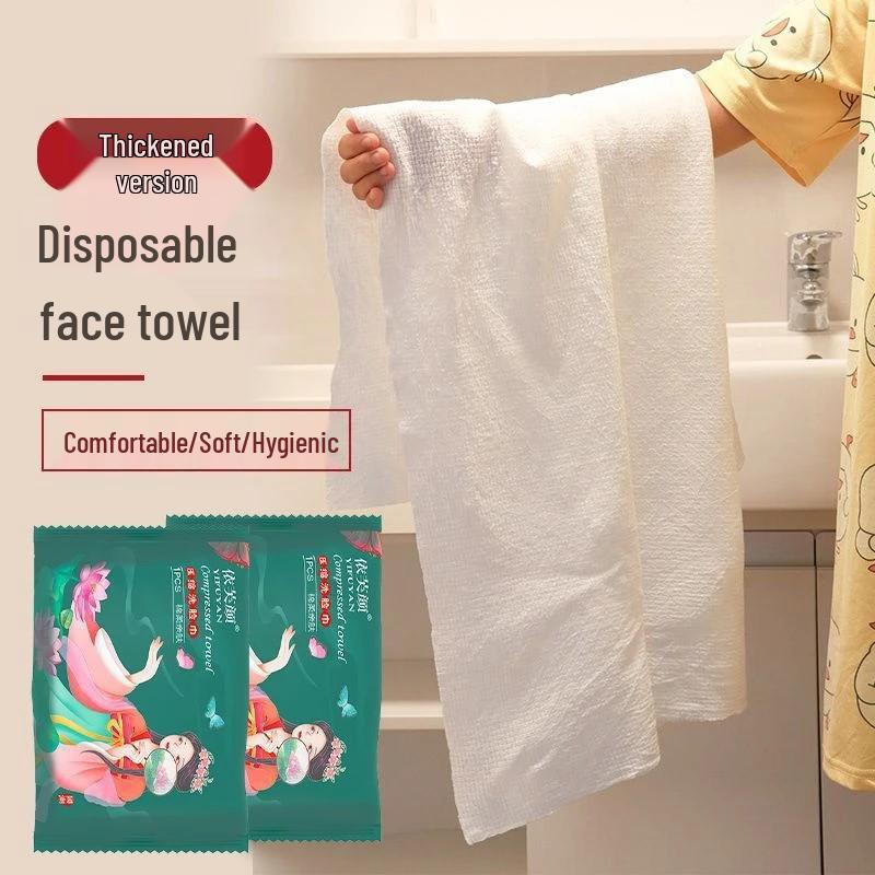 Extra Thick Compressed Face Wash Towels: Disposable Cotton Cleansing Pads