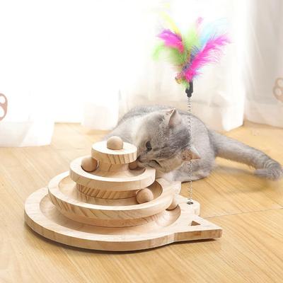 Griffoir pour Chat Jouet Tunnel Chat Herbe à Chat Chat Souris Entraînement Intelligence Animal de Compagnie Chat Jouets Pistes Tour Balle Pour Chats Chaton