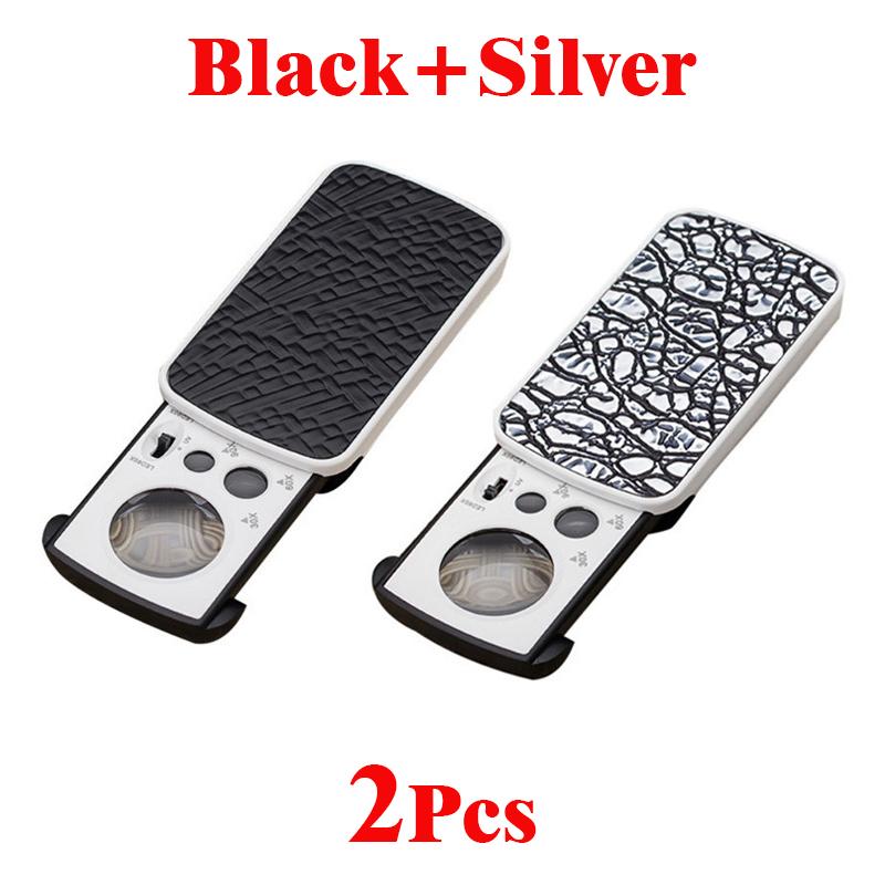 Portable Triplex Magnification Jewelry Loupe 30X-90X-Slide-Out LED/UV Lighted Jewelers Loupes Magnifier for Precision Gemology
