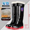 Kitchen High Tube Thickened Chef Rubber Shoes Non-slip Rain Boots Waterproof and Oil-proof Kitchen Shoes Beef Tendon Sole Men's Long Tube Water Shoes