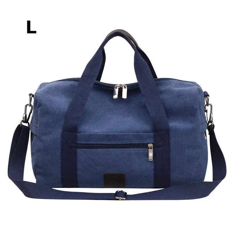 Men Large Capacity Canvas Baglarge Gym Sports Bag Cabin Holdall Duffle Shoulder Travel Weekend Bag Short-Distance Travel Package