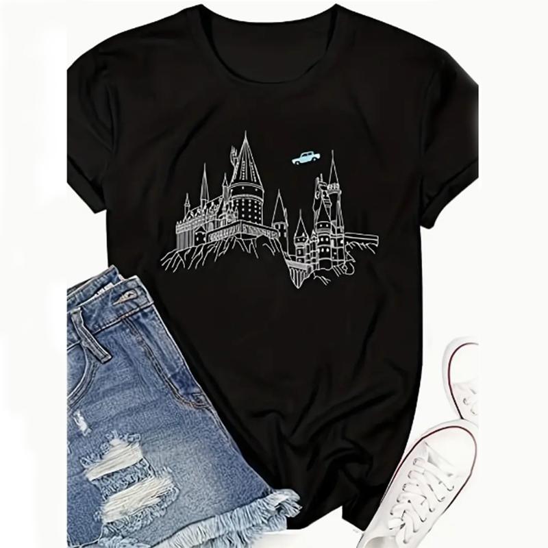 

Модная женская креативная футболка с принтом граффити и призрака, забавная повседневная футболка с короткими рукавами и круглым вырезом, летняя женская футболка 2XL чёрный