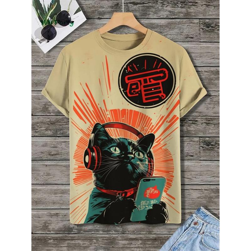 

Summer Round Neck Cute Funny Animal Pattern 3D Print Top Fashionable Casual Short Sleeved Men s and Women s Couple Unisex T-shirts XS