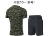 Descente Move Sport MOTION FREE FIT Graphic Short Sleeve and Shorts Set Black X T-Shirt (DMMSJA50/DMMSJD80) (M, Black)