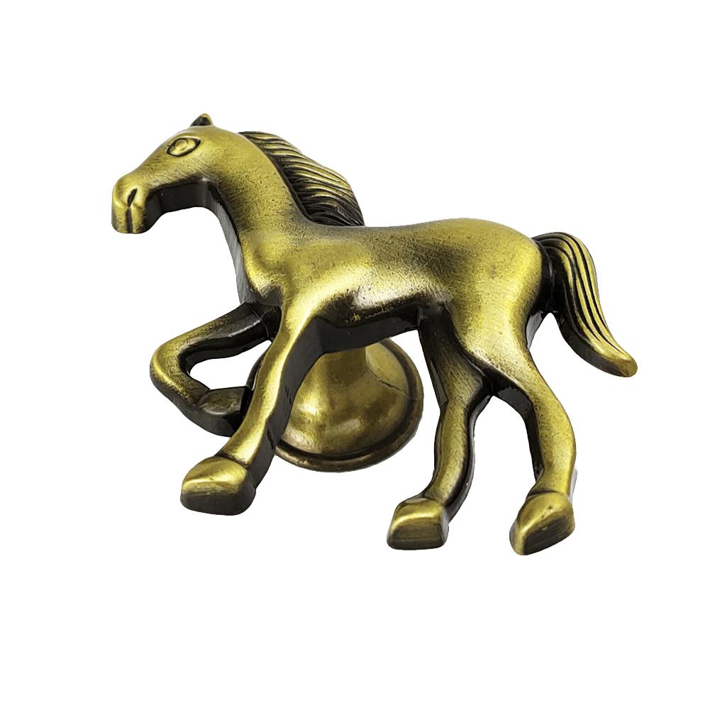 Horse Shape Zinc Alloy Cabinet Pulls Furniture Handle Door Knobs Handles For Children Room Drawer Handle Vintage Wardrobe Knobs
