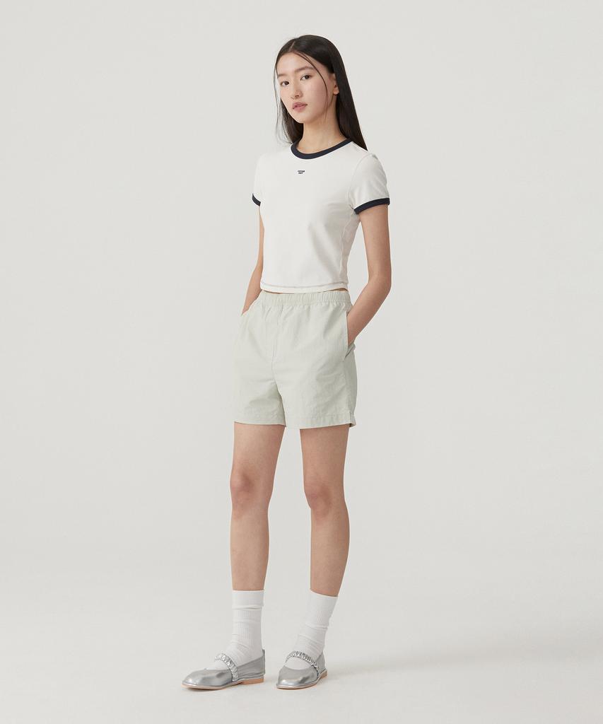 COVERNAT WOMAN Baby Fit Ringer T-Shirt Ivory
