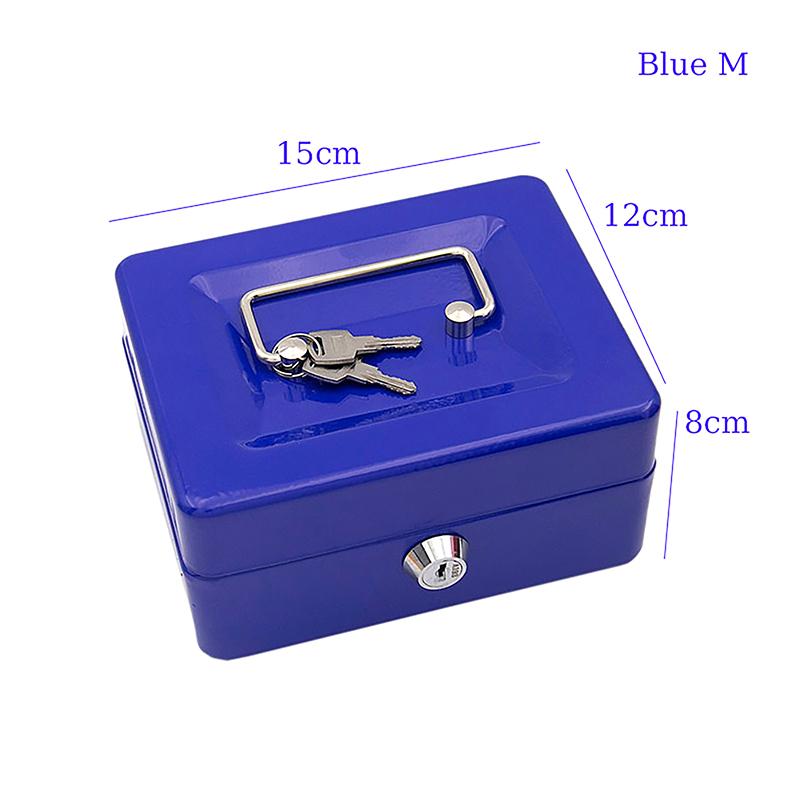 Practical Mini Petty Cash Money Box Stainless Steel Security Lock Lockable Safe Small Fit For House Decoration