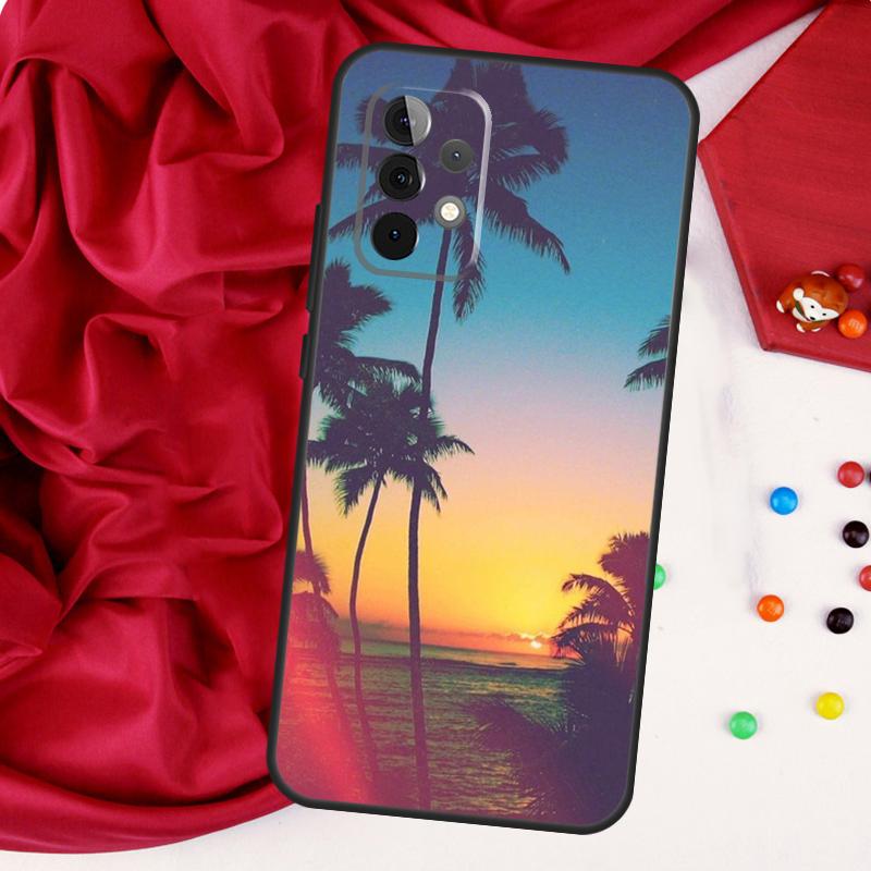 sunset palm trees For Samsung Galaxy A15 A55 A53 A33 A35 A22 A32 A52 A54 A34 A14 A56 A36 A26 A16 A05 A06 Case