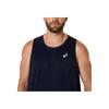 Asics Logo Round Neck Sleeveless Vest Men tops Midnight-Blue 2011D295-400