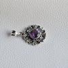 Amethyst Pendant, Boho 925 Sterling Silver, February Birthstone