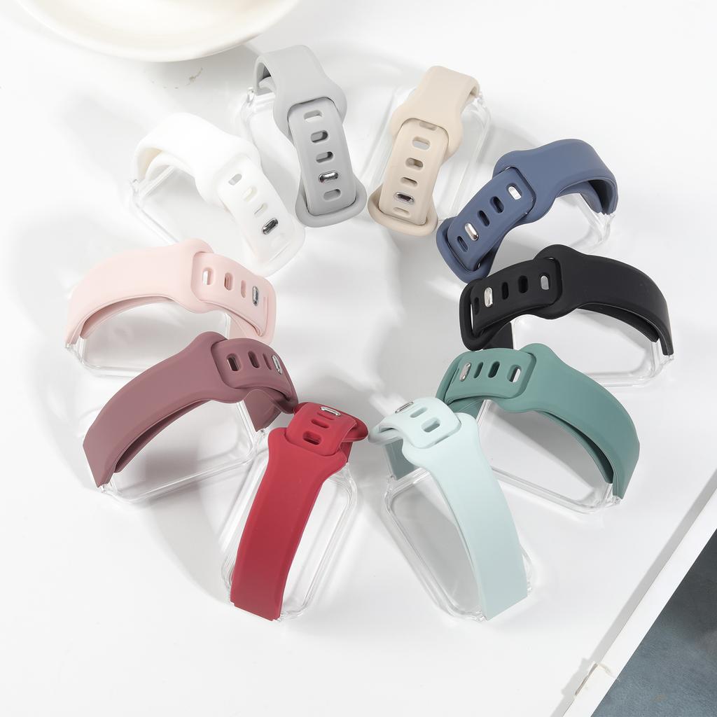 Case+Straps for Xiaomi mi band 9 8 active smar twatch correa accessories Silicone bracelet+Protective PC Cover for Redmi band 3