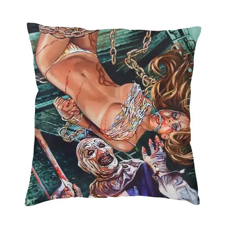 Terrifiers Movie Horror Art Slasher Halloween Cushion Cover Sofa Living Room Square Throw Pillow Case 40x40 Pillowcases