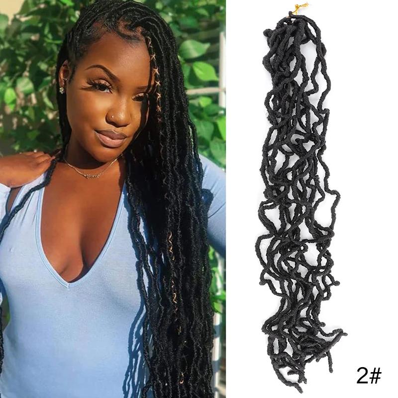 Kelebek Locs Tığ Örgüsü Saç 14 İnç Önceden Döngülenmiş Yıpranmış Locs Tığ Örgüleri