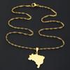 Polished Stainless Steel Brazil Map Necklace: Unisex Retro Ethnic Pendant Jewelry