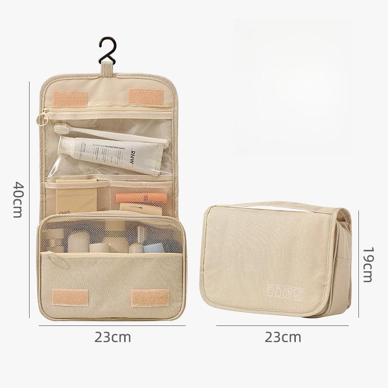 

Large Capacity Travel Toiletry Bag Hanging Wet Dry Separation Cosmetic Organizer for Men Women Business Trip KTB бежевий
