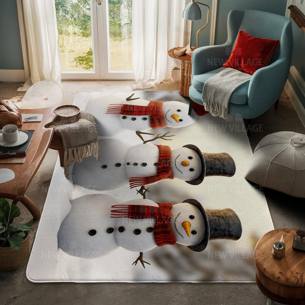 House Entrance Carpet Home Door Mat Living Room Bath Foot Bathroom Non-slip Water Absorption Rugs Bath Merry Christmas Winter