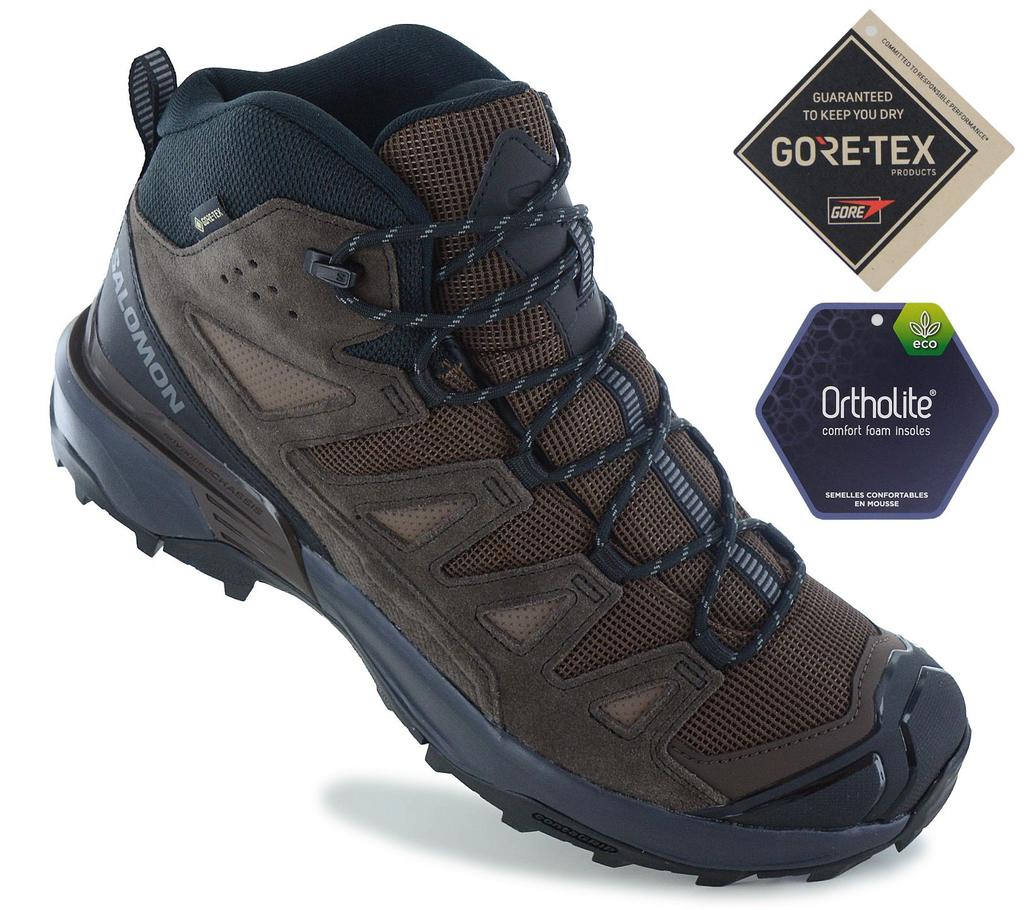 SALOMON X ULTRA 360 Piele Mid GTX - GORE-TEX - Bocanci de drumeție pentru bărbați Bocanci de trekking Maro 475709 ORIGINAL