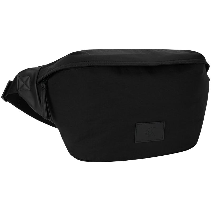 Calvin Klein SS25 Classic Square Logo Lightweight Commuter Crossbody Chest Bag Fabric Waist Bag Men's Space Black UB1-space Black