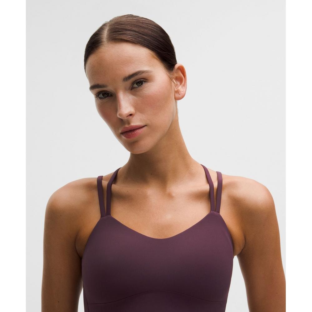 Lululemon Like A Cloud Longline BrA  Light Support  B C Cup BlACk Plum