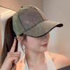 Rhinestone-Studded Ponytail Baseball Cap - Breathable, Sunshade & Sunscreen, Versatile Korean Design