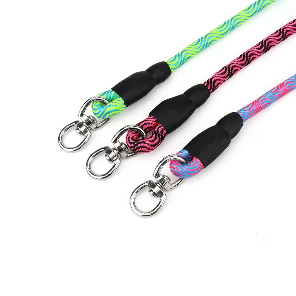 Nylon Double-headed Dog Leash Wave Pattern Walking Dog Rope  Medium Large Dogs