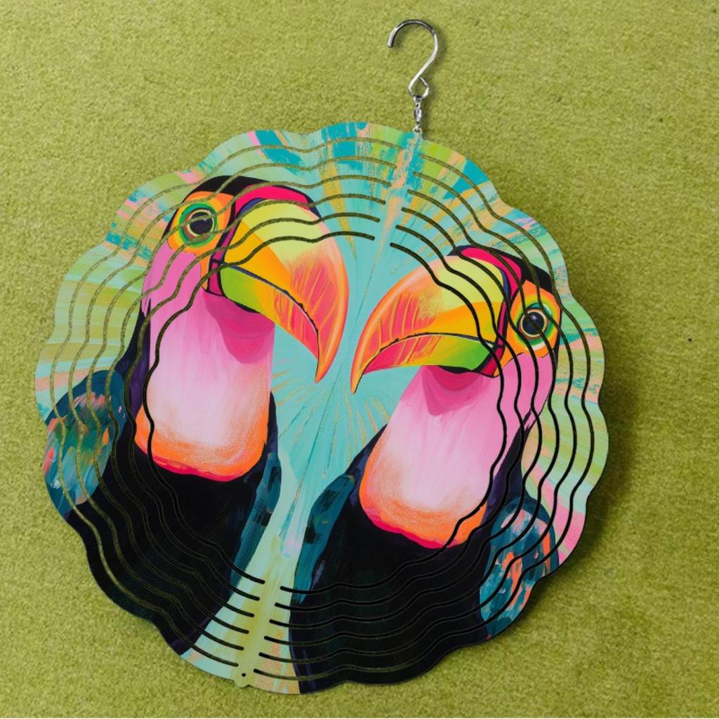 Hanging Wind Chime 25.4cm for Outdoor Garden Decor Spring Summer Dynamic Art Design 360 Rotating Hook No Electricity