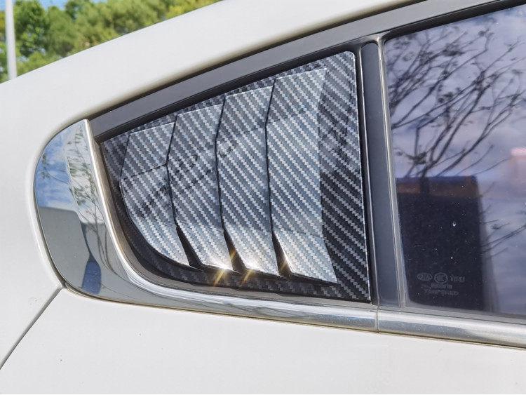 Carbon Fiber Trim for Kia K3 2013-2018 (Triangular Window Louvers) - Mustang Style