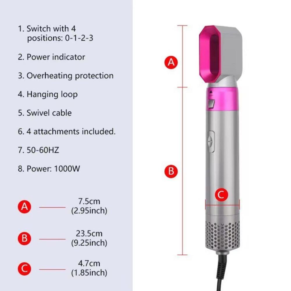 5-in-1-Heißluftkamm, automatischer Lockenstab, Lockenstab, doppelter Verwendungszweck, Haar-Styling-Haartrockner