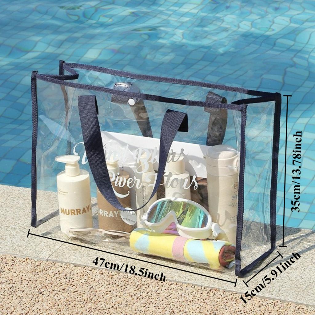 Tragbare Wasserdichte Transparente Schwimmtasche Multifunktionale Kosmetiktasche Toilettenartikel Tasche Große Kapazität Strandtasche mit Griff