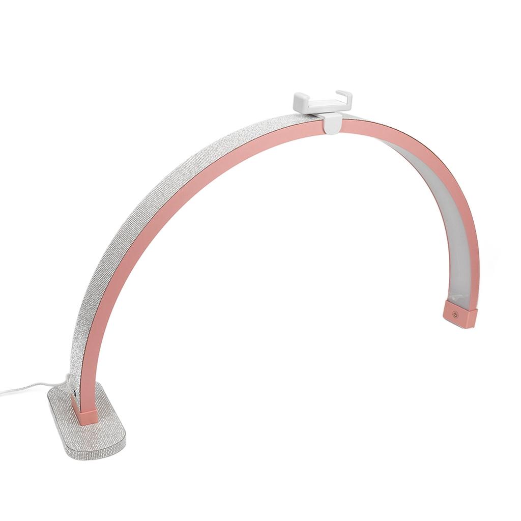 29.5 Inch LED Half Moon Nail Desk Lamp 40W Half Moon Nail Desk Light 32005600K Touch Key Fill Light with Phone Clip