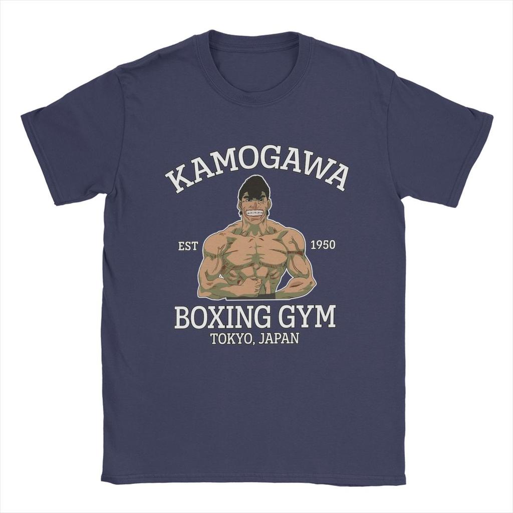 Men T-Shirt Kamogawa Boxing Gym Takamura Funny Pure Cotton Tees Hajime No Ippo Anime T Shirt Crewneck Clothes Gift Idea