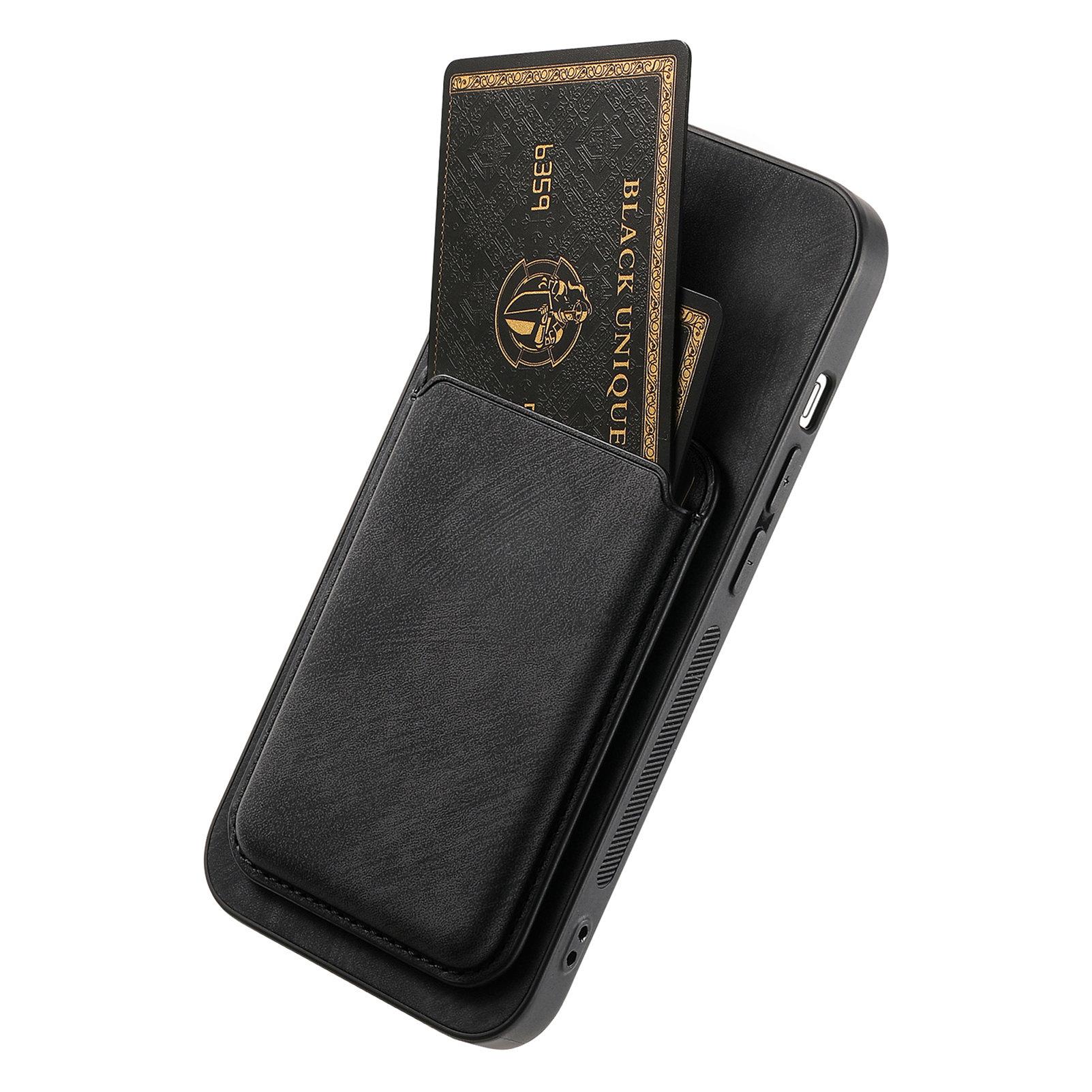 

For iPhone 16 Case Compatible with MagSafe Leather Back Cover with Detachable Card Holder