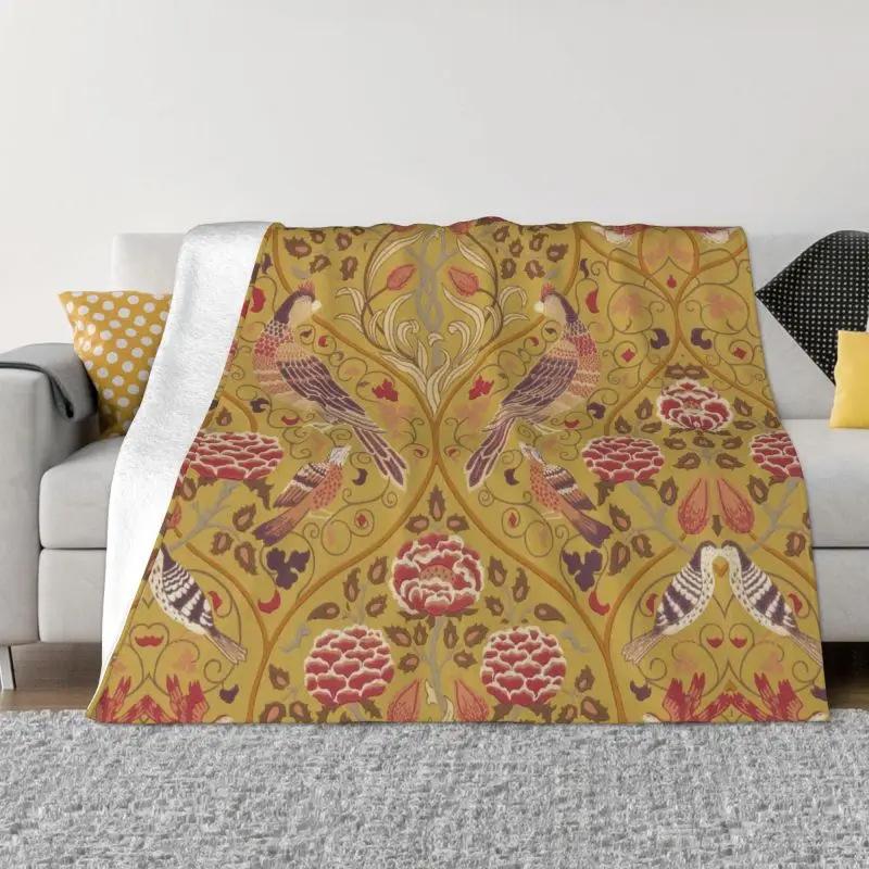 Vintage Garden Art Flannel Blanket Flower Warm Blanket Sofa Decorative Blanket Bedding