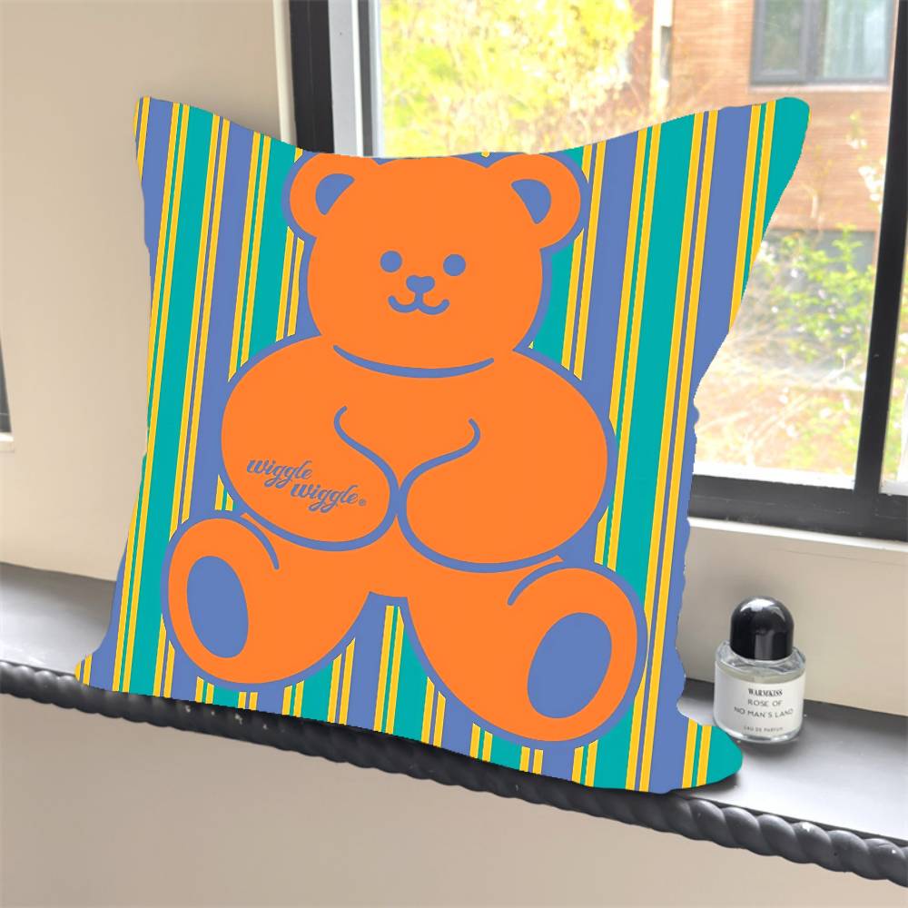 1PC W-Wiggle Wiggles Smile Flower Pillow Case Square  Bedroom Sofa Leisure Comfort Cushion Car Home Decoration Pillowcase 40x40