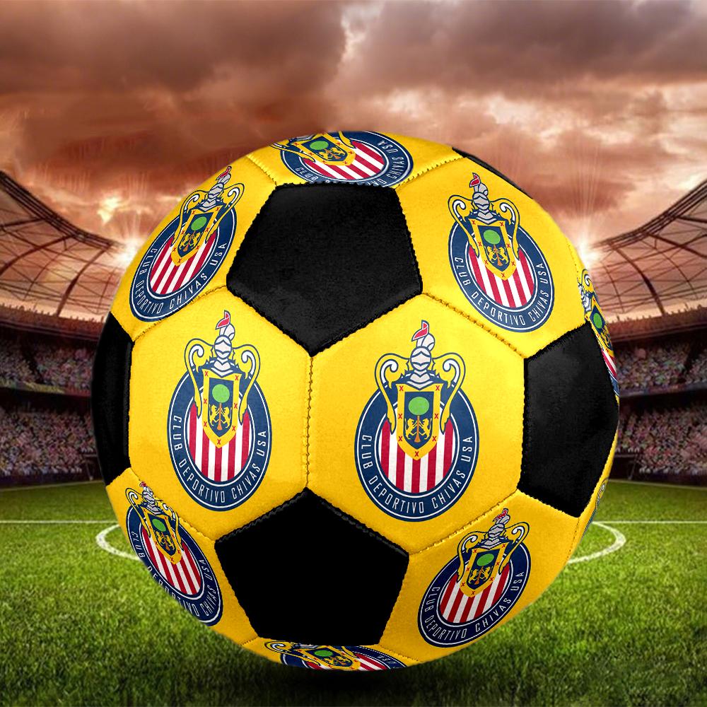 SIZE 5 C.D. Guadalajara Soccer Ball Colorful All Ages Machine Stitched PVC Competition Ready Durable High-Bounce
