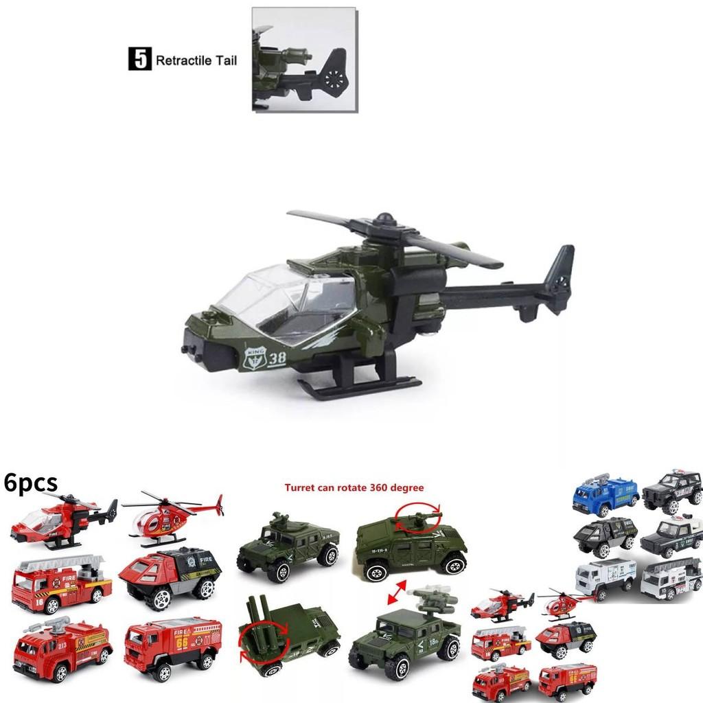 Miniature Alloy Firefighter And Police Vehicle Model Set 187 Scale Pocket Toy Collection