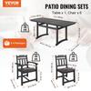 7 Pieces Patio Dining Set, Outdoor Rectangle Furniture Table and Chairs Set, All Weather Garden Furniture Table Sets, HIPS Patio Conversation Set, For