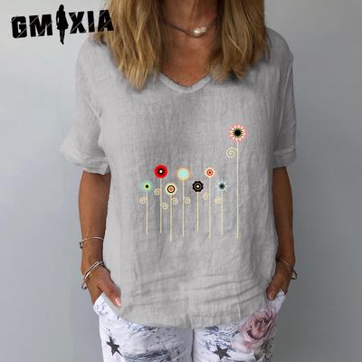 Women's Fashion Casual Summer Short Sleeve O-Neck Blouses & Shirts