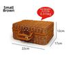 New Portable Rattan Woven Box with Handle Decorative Rattan Storage Box Suitcase Woven Picnic Box Organizer