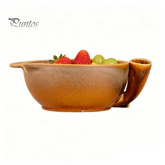 Large Capacity Berry Storage Container Ceramic Washing Bowl, with Drainage Holes, Fruit Cleaning Draining Bowl for Grapes And Tomatoes Swirl Colander