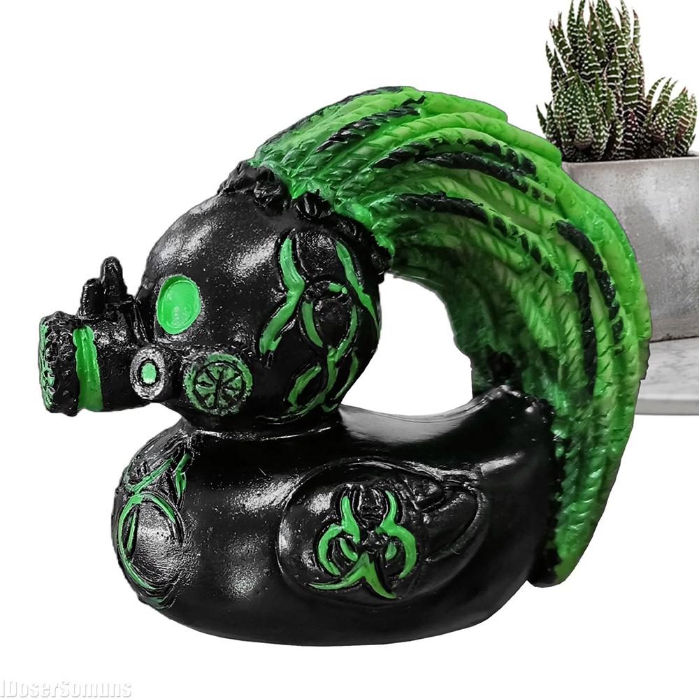 Rocker Duck Creative Resin Duck Figurine Ducks Sculpture Cartoon Cool Desk Animal Figurine Horror Collectibles for Home Decor