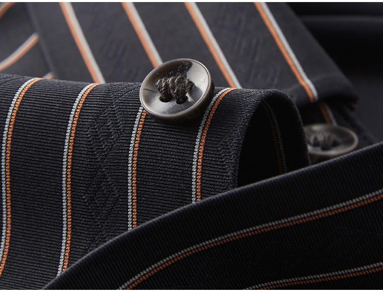 [Business Customization High end Texture] Summer Cool, Elastic, Breathable, Comfortable Stripe Contrast Men's Short sleeved Shirt