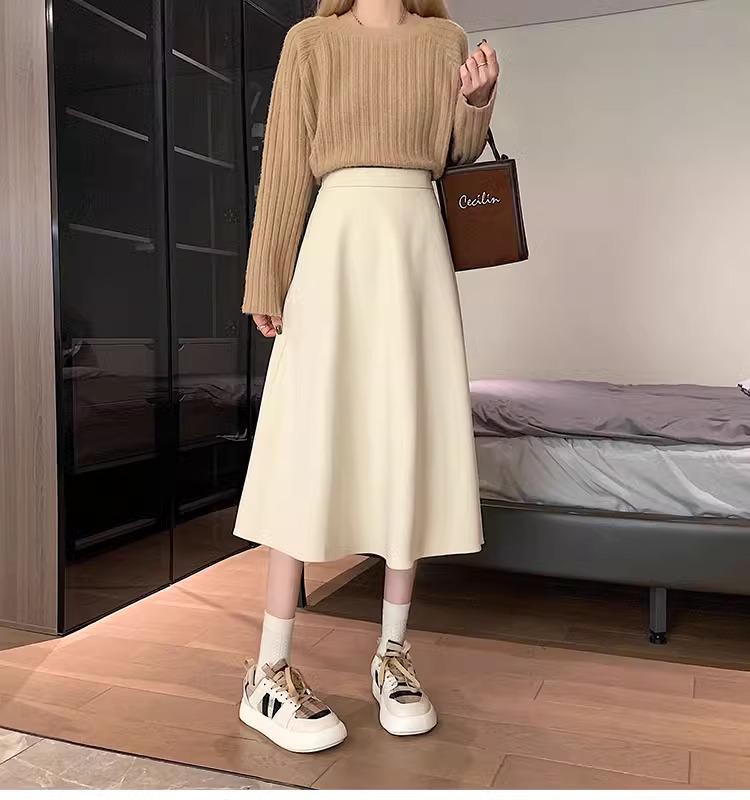 

Petite Women s Black A-Line Umbrella Skirt - High-Waisted, Medium-Length, Slimming (French Autumn/Winter 2024 Collection) XS абрикосовый