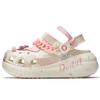 Crocs Crush Clog Da Vinci Custom Hoops Sweet and Exquisite Comfortable and Versatile Beach Non-Slip Hole Shoes Unisex Peach Pink