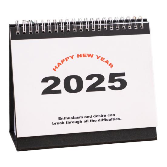 

Маленький настольный календарь 2025 года, перекидной настольный календарь, ежемесячный планировщик, органайзер для управления временем для домашнего офиса и школы чёрный