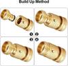 5 Sets of Brass 3/4 Inch GHT Threaded Garden Water Pipe Quick Connectors (including 10 Spare Rubber Parts) Gold
