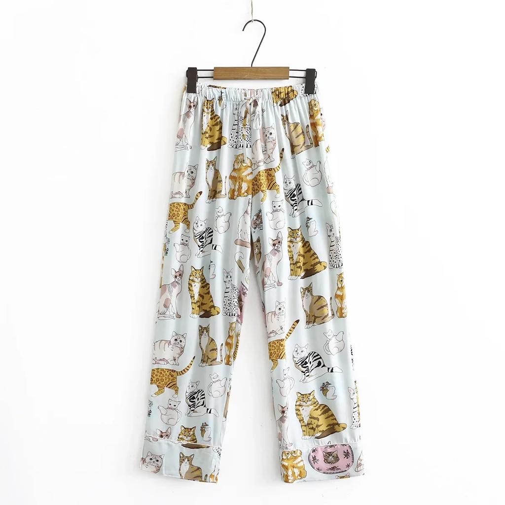 Printed Home Clothes Pajamas Set for Women Spring and Autumn Newest Cute Cotton Loose and Comfortable Ladies Dormir Pajamas