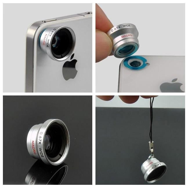 Universal 3-in-1 Magnetisches Objektiv Inklusive Fisheye + Weitwinkelobjektiv + Makro + 2 Tragebänder Für iPhone iPad Samsung HTC Smartphone