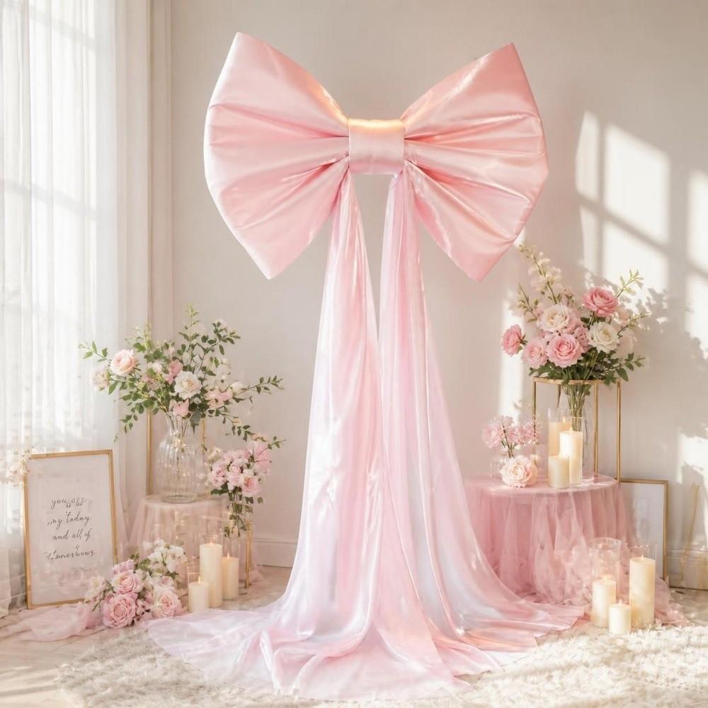 Elegant Large Christmas Bow Ribbon Christmas Wreaths Bow Creative Tree Bow with Long Tails Wedding