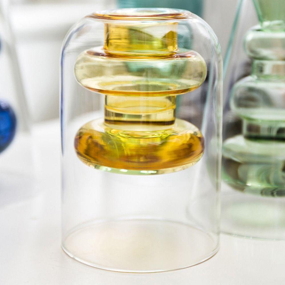 Terrarium Plant Glass Bottle Double Wall Flower Vase Hydroponic Clear Glass Vase Home Decoration